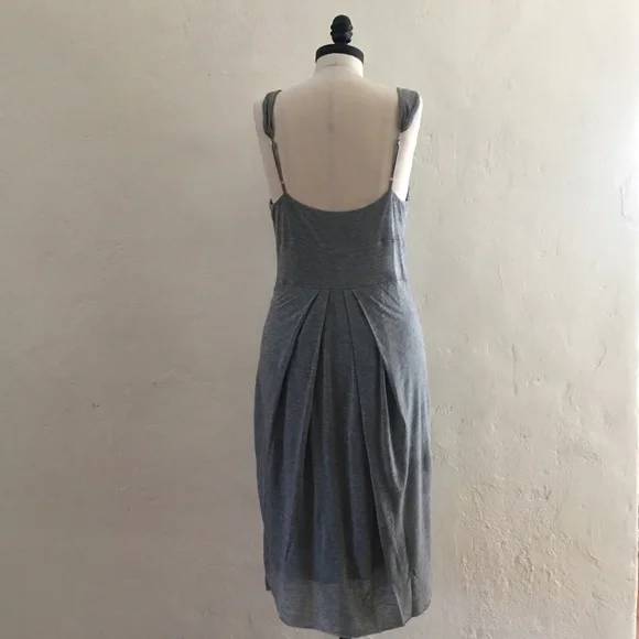 NWT New BCBGMaxAzria Heather Gray Jersey Drape Grecian Goddess Dress